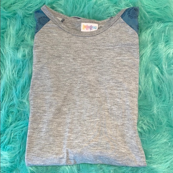 LuLaRoe Randy Gray Floral Print 3/4 Sleeve Tunic - Picture 13 of 15